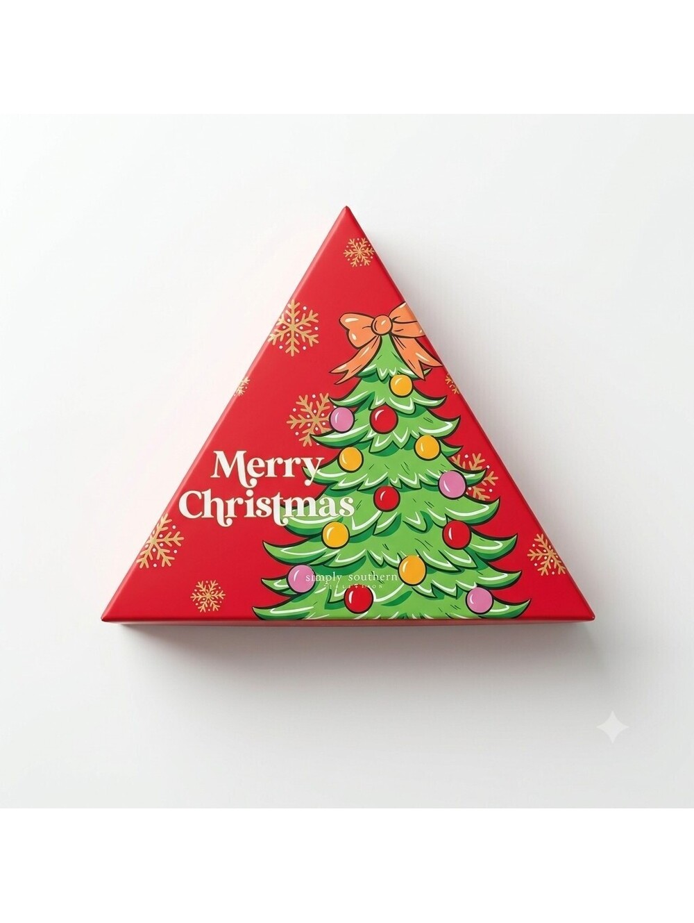 Simply Southern Merry Christmas Triangular Gift Box with 3 Scented Bath Bombs